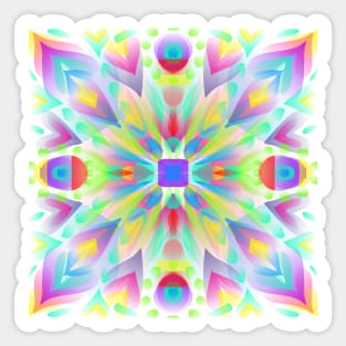 Rainbow Kaleidoscope Design Sticker